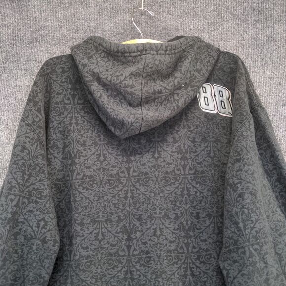 Chase Authentics Men's NASCAR Dale Jr Full Zip Hoodie Gray Black 2X Long Sleeve - Picture 6 of 12